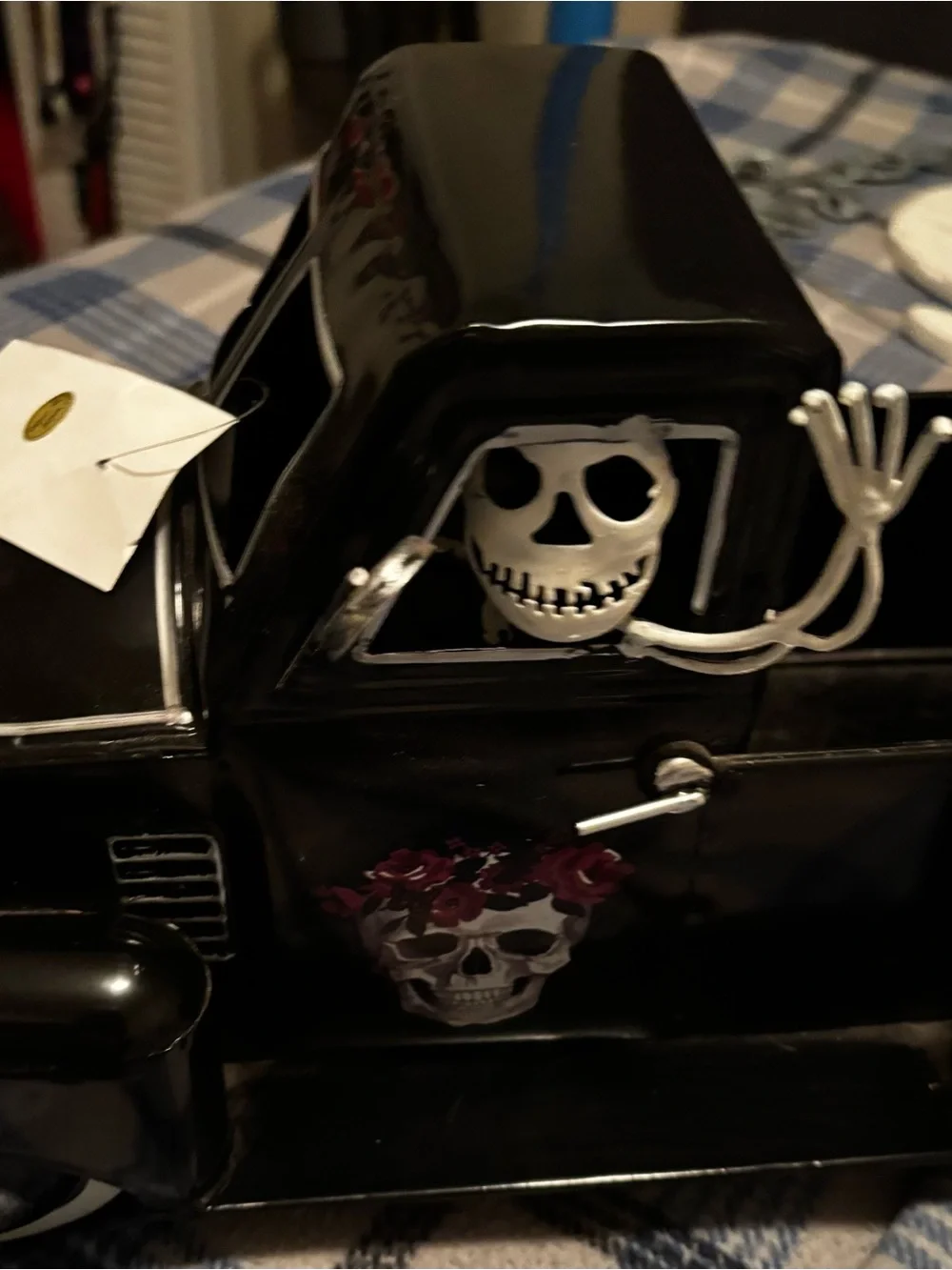 Black Decorative Holiday Truck Figurine - Skull Accent